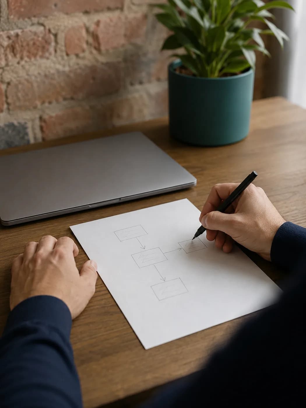 Aan het werk: een ruwe flow op papier